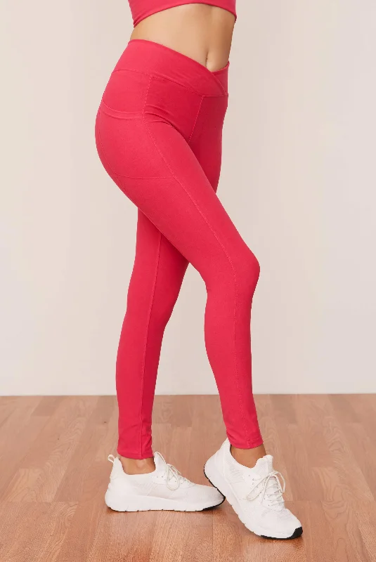 sports legging swift vibes -Lychee Ruched Crossover Pocket Legging