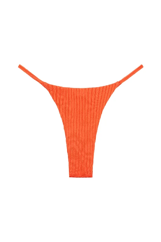 swimwear edgy vibes -Brazil Thong - Papaya Wide Rib