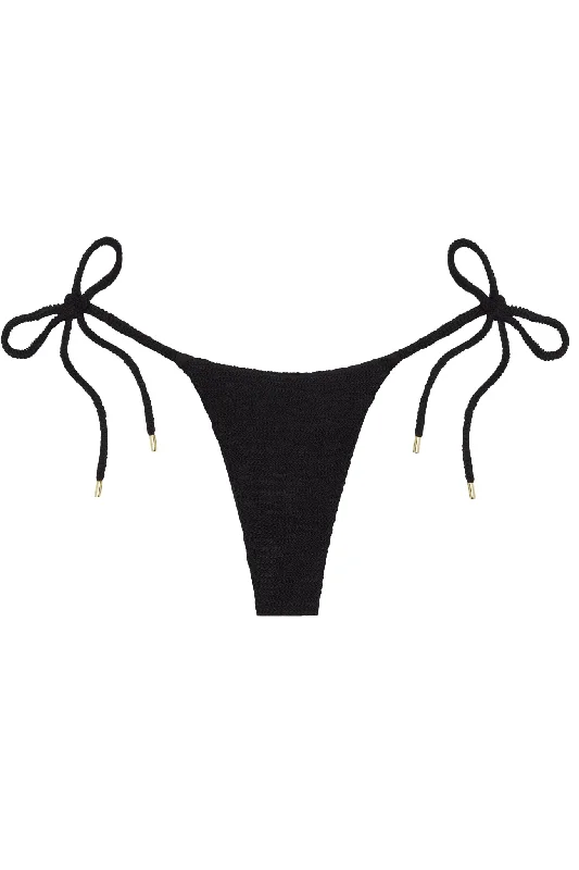 swimwear thick bands -Palma Bottom - Black Crinkle