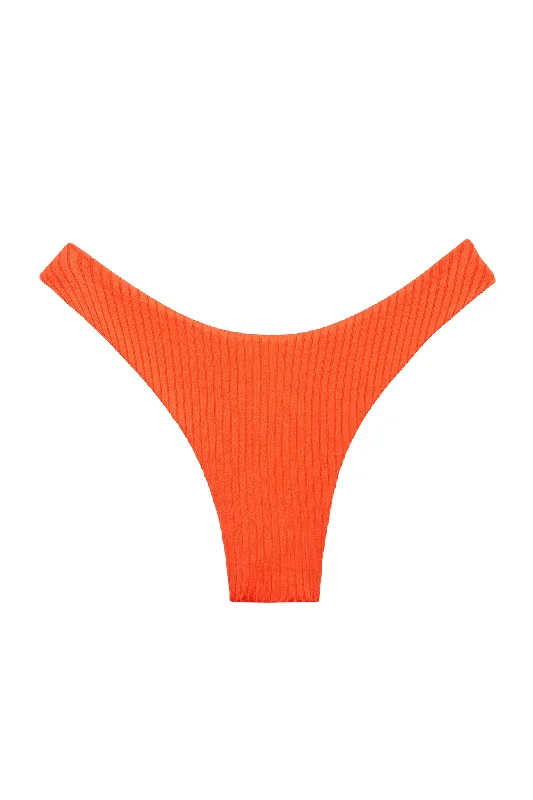 swimwear sporty laps -Byron Bottom - Papaya Wide Rib