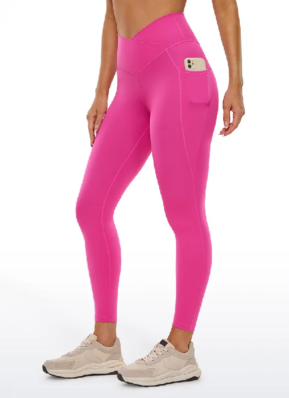 sports legging damp jogs -Butterluxe Yoga Pockets Leggings 25''- V Cross Waist