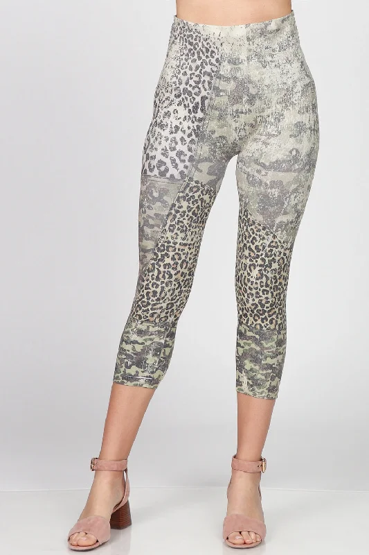 sports legging steady jogs -Camo Cheetah Cropped Leggings