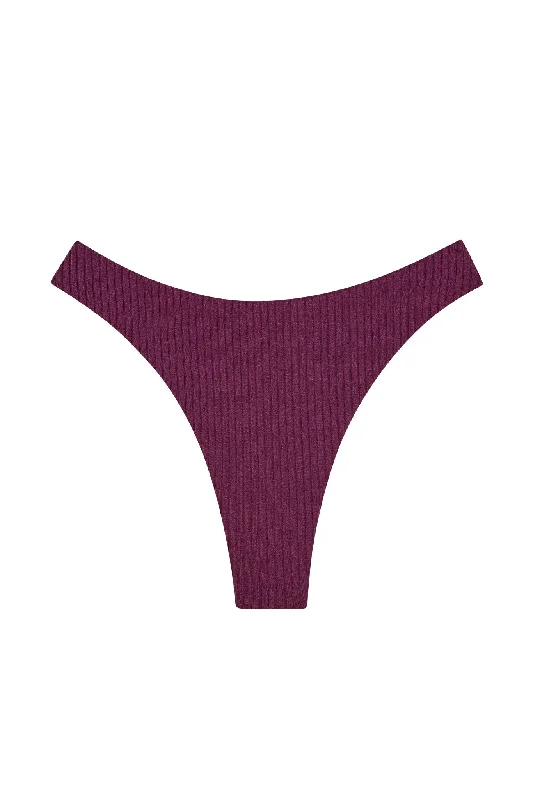 swimwear breezy vibes -Capri Thong - Eggplant Wide Rib