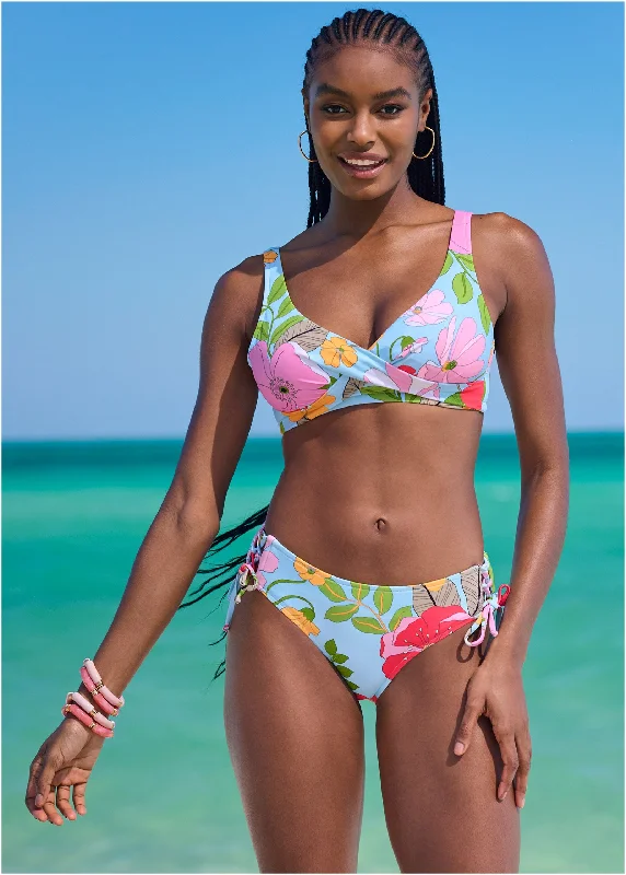 swimwear fitness wins -Lattice Side Bikini Bottom - Soft Meadow