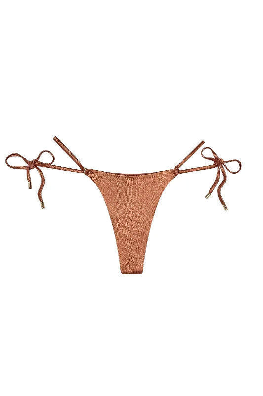 swimwear fitness drive -Hanalei Bottom - Bronze Shiny Jersey