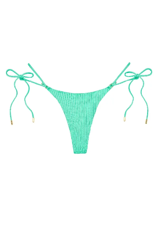 swimwear mild laps -Hanalei Bottom - Turquoise Wide Rib