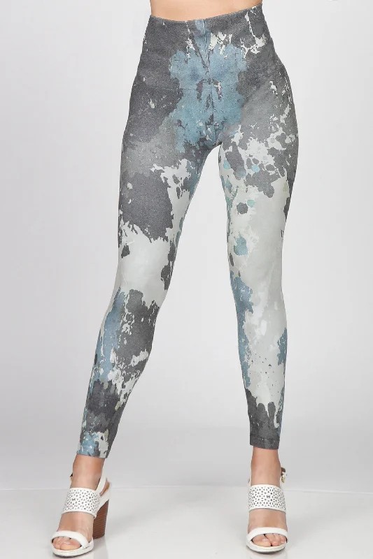 sports legging late jogs -Paint Splatter Print Leggings