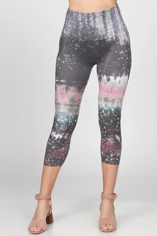 sports legging tight flair -Bella Tie Dye Cropped Leggings