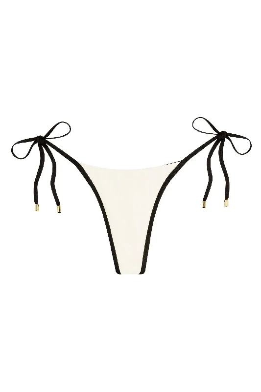 swimwear late laps -Palma Thong - Ivory/Black