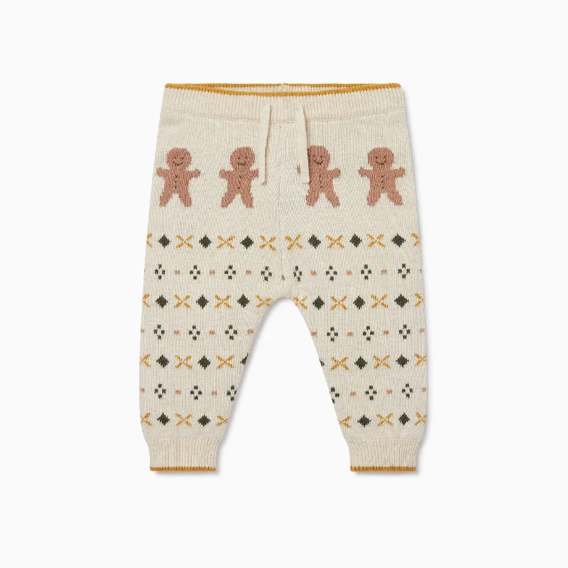 Sports Jacket for warm weather-sports pant for active moms -Knitted Gingerbread Joggers