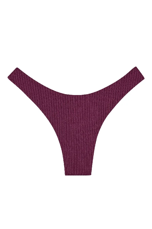 swimwear warm flair -Byron Bottom - Eggplant Wide Rib