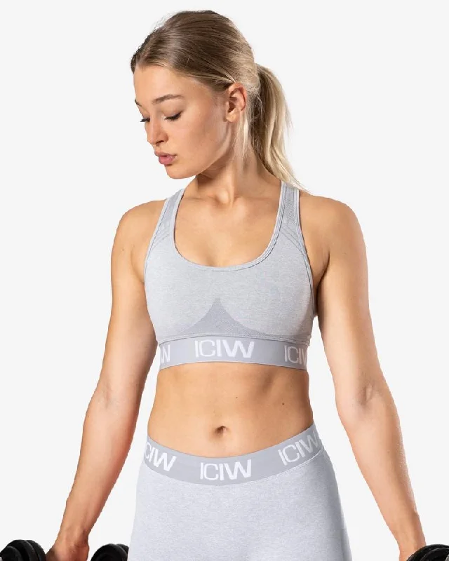 Sports bra with split fit -ICIW Seamless Sports Bra - Light Grey