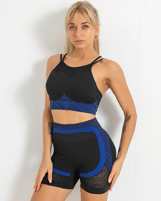 Sports bra for floor exercises -Olivia Sports Bra - Blue