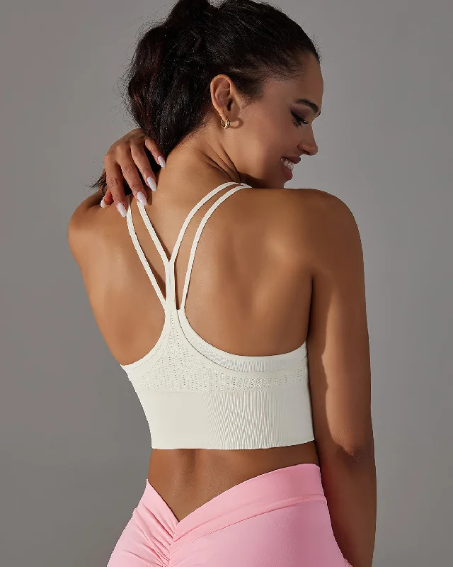 Sports bra with dynamic bursts -Coraline Sports Bra - Beige