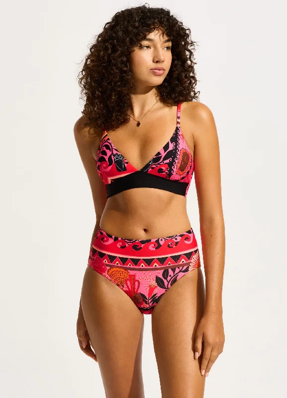 swimwear cotton vibes -Atlantis High Waisted Bikini Bottom - Paradise Pink