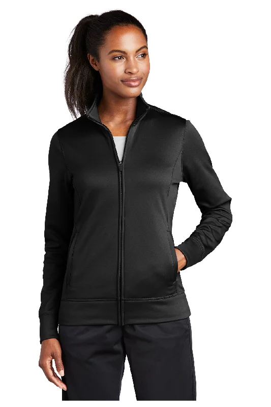 Sport-Tek Women's and Youth Performance Full Zip (NO hood) Warm-Up Jacket in Black - HRYMCA