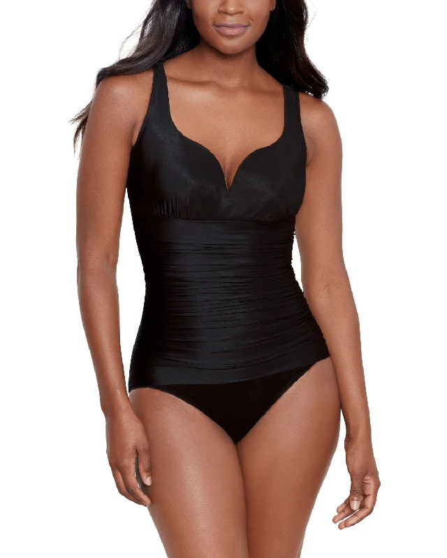 swimwear bold lines -2024 Miraclesuit Rock Solid Cherie One Piece - 6559055