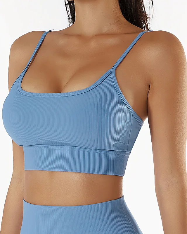 Sports bra with knot fit -Eryn Sports Bra - Sky Blue