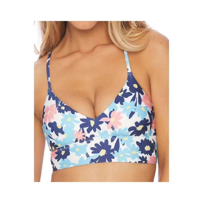 Sports bra for humid runs -Crop Bra Bikini Top In Room To Bloom Multi