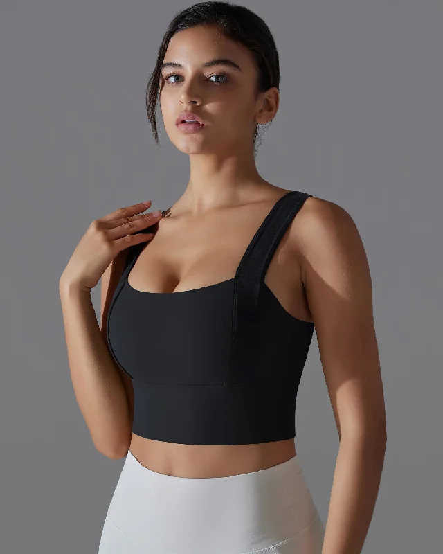 Sports bra with knot cups -Kiera Sports Bra - Black