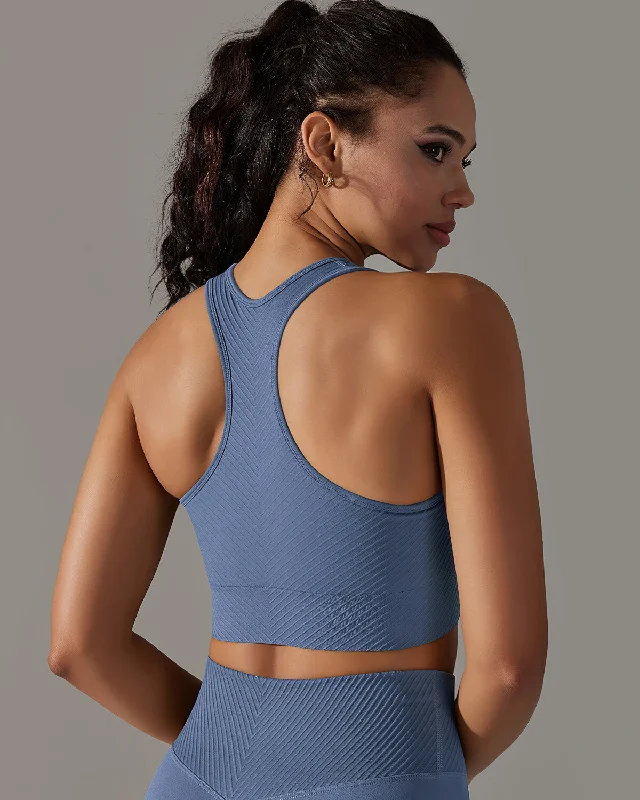 Sports bra with crisscross band -Cheyenne Sports Bra - Blue