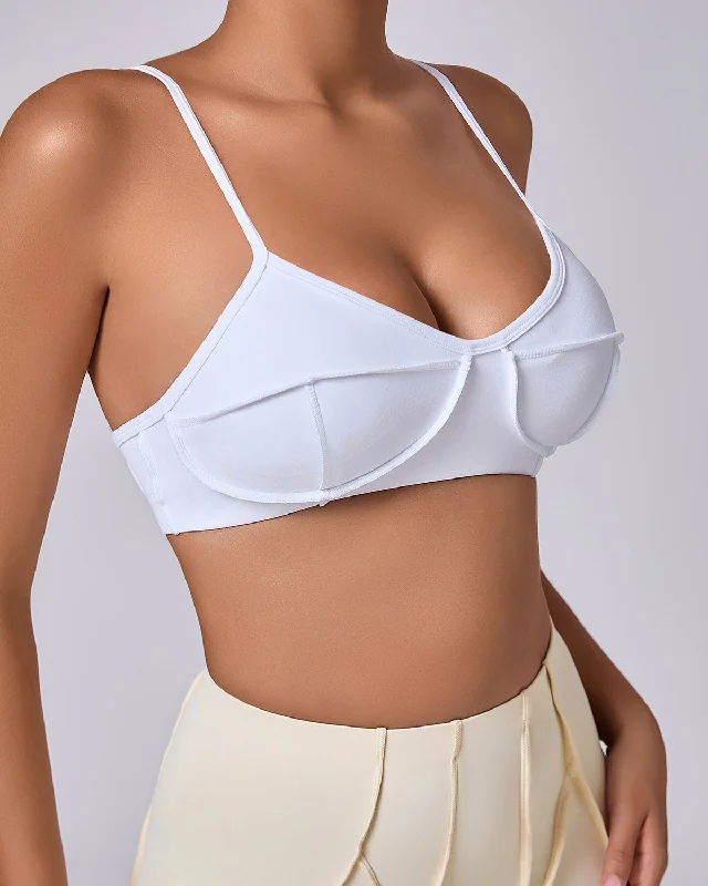 Sports bra with sheer fit -Kira Sports Bra - White