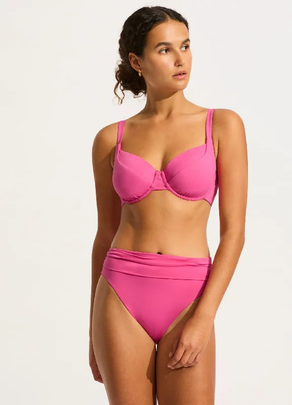 swimwear bold vibes -Seafolly Collective DD Cup Underwire Bikini Top - Hot Pink