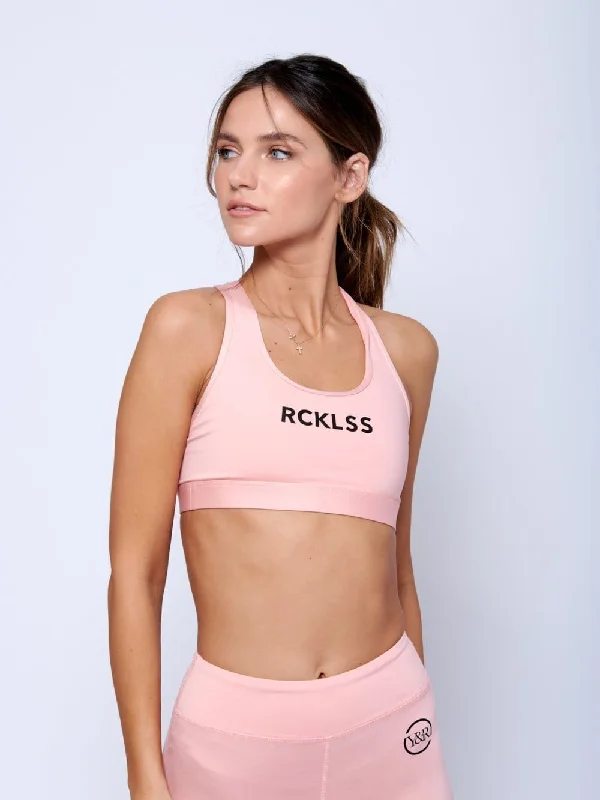 Sports bra for dumbbell lifts -Blush Sports Bra