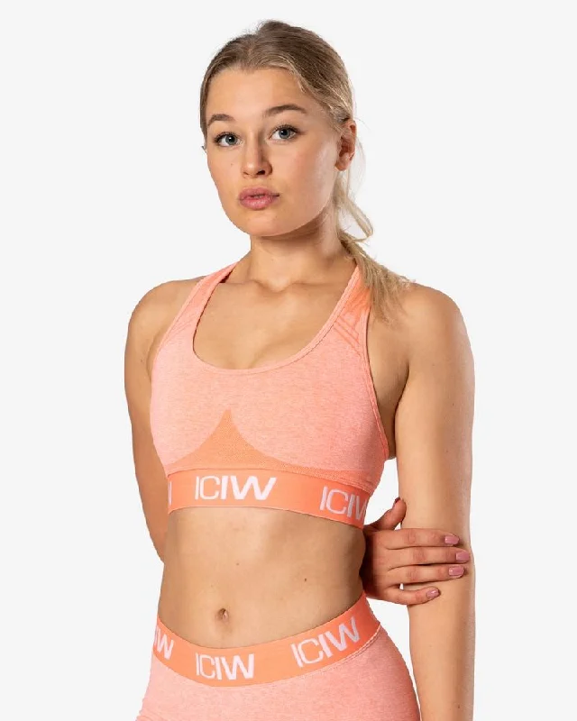 Sports bra with breezy straps -ICIW Seamless Sports Bra - Peach