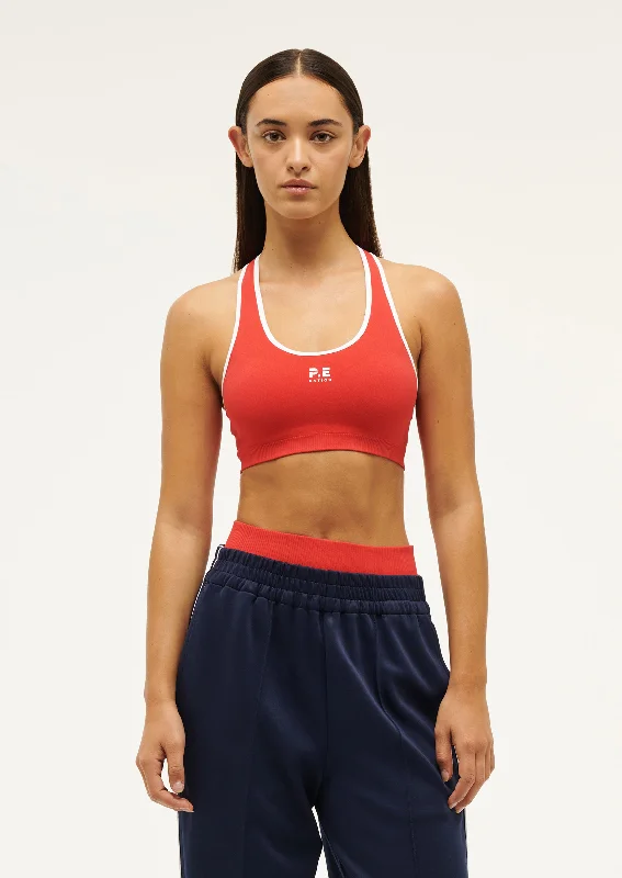 Sports bra for nursing moms -RESTORE SEAMLESS SPORTS BRA IN POPPY RED