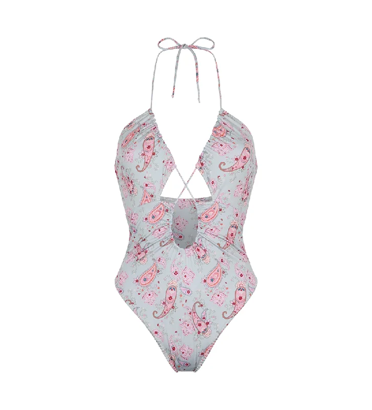 swimwear daily laps -Almendra Pink Paisley One Piece