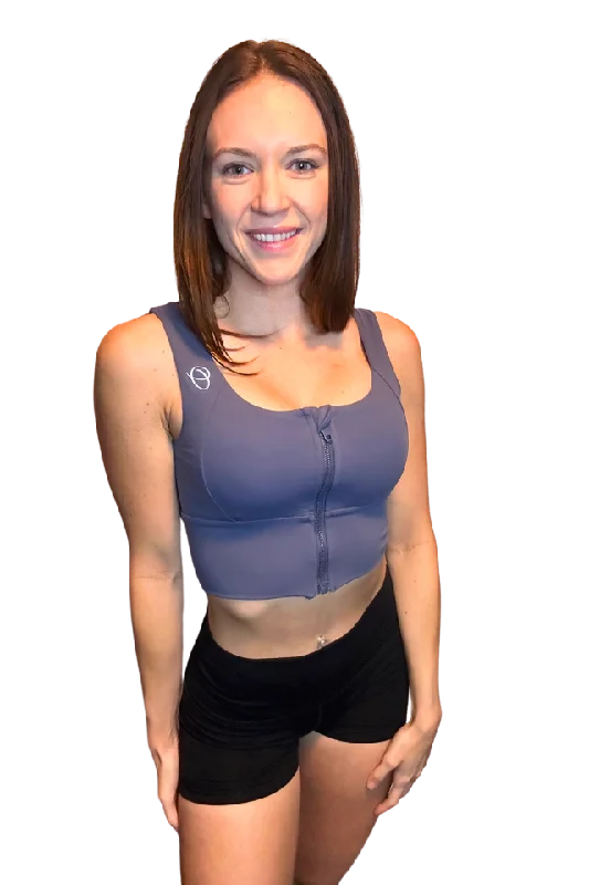 Sports bra with tempo dashes -Catalyst Violet Blue Sports Bra