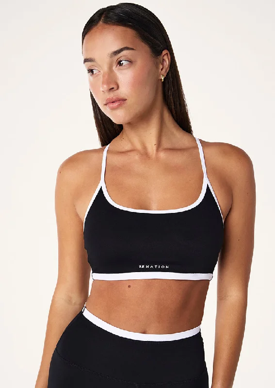 Sports bra with core bursts -FUNDAMENTAL SPORTS BRA IN BLACK