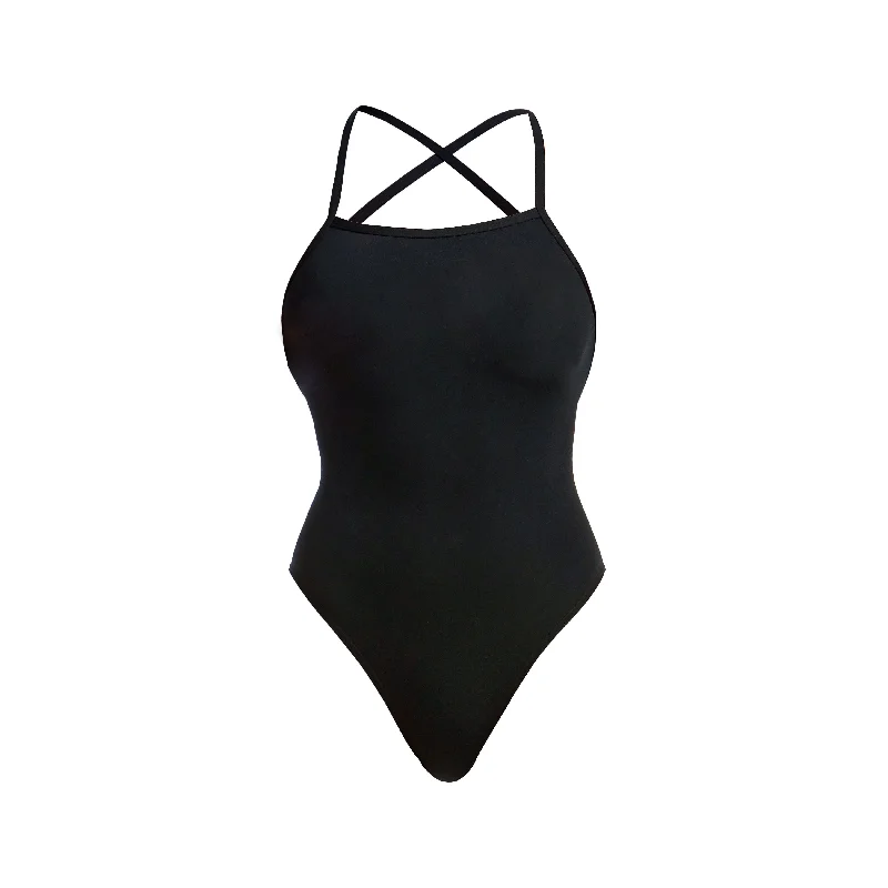 swimwear power laps -FUNKITA Still Black Ladies Strapped In One Piece Swimsuit