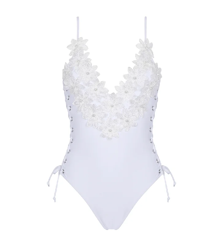 swimwear swim camp -Blanca White One Piece