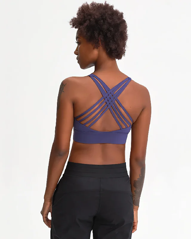 Sports bra for windy runs -Ysabelle Training Bra - Purple