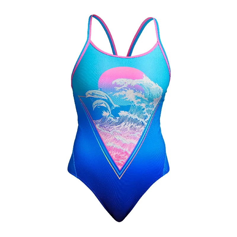 swimwear loose flair -Flying Flipper | Ladies Diamond Back One Piece