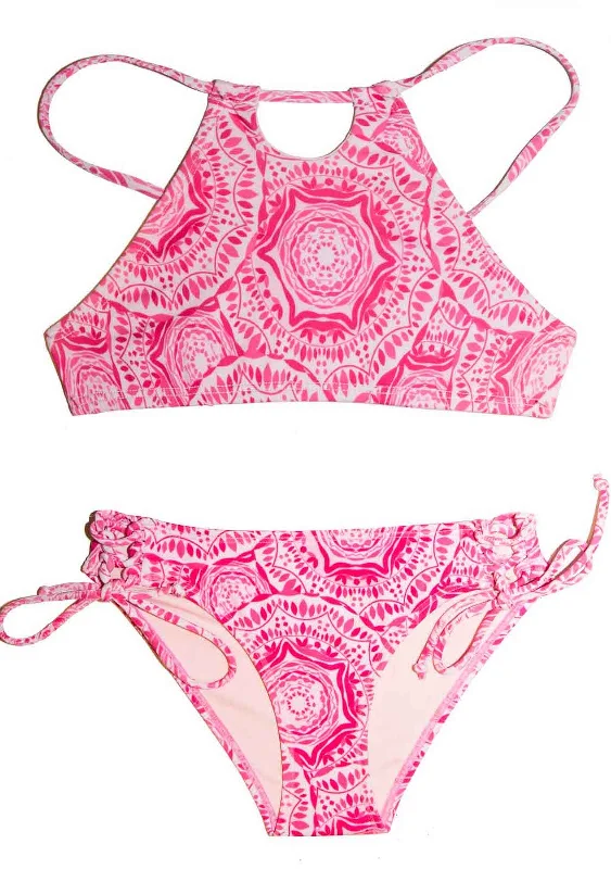 swimwear active flair -Pink Sand Dollar - 2 Piece Halter Style Bikini SET