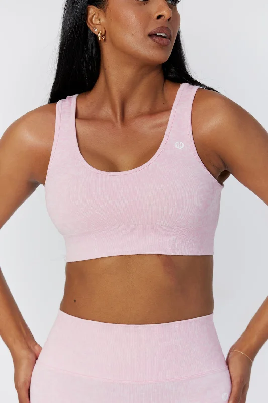 Sports bra for nursing moms -Astoria RISE Seamless Sports Bra - Baby Pink