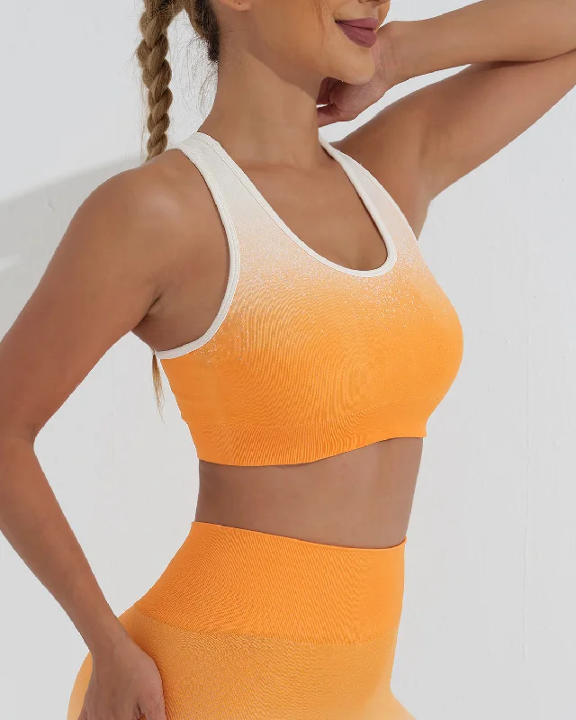 Sports bra for ring workouts -Arabella Sports Bra - Orange