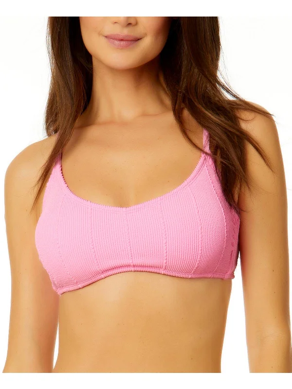 Sports bra for beam exercises -Juniors Womens Textured Bralette Bikini Swim top