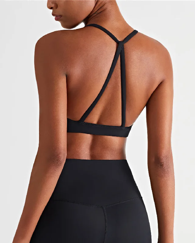 Sports bra with sheer fit -Lillie Sports Bra - Black