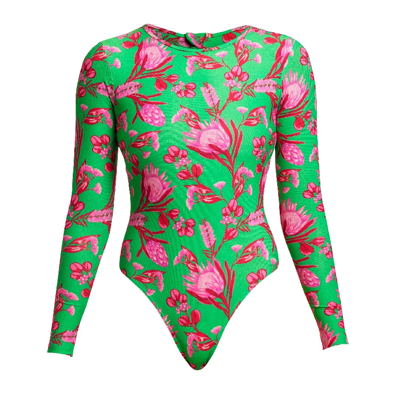 swimwear warm vibes -Desert Pea | Ladies Long Shot One Piece