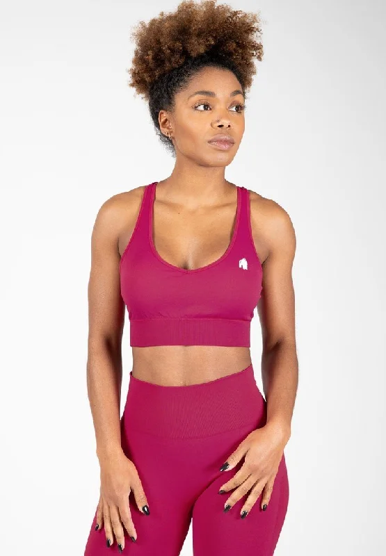 Sports bra with windy jogs -Gorilla Wear Hilton Seamless Sports Bra - Fuchsia