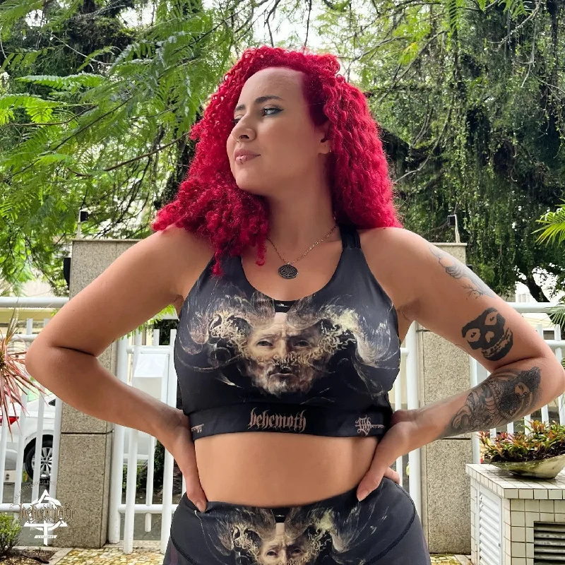 Sports bra with core bursts -Behemoth 'The Satanist' sports bra