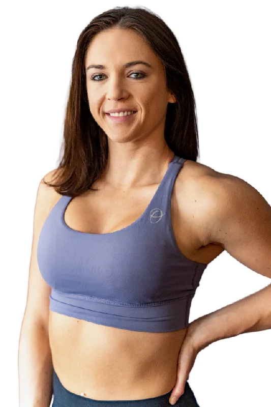 Sports bra with tempo sprints -Genesis Soft Violet Sports Bra