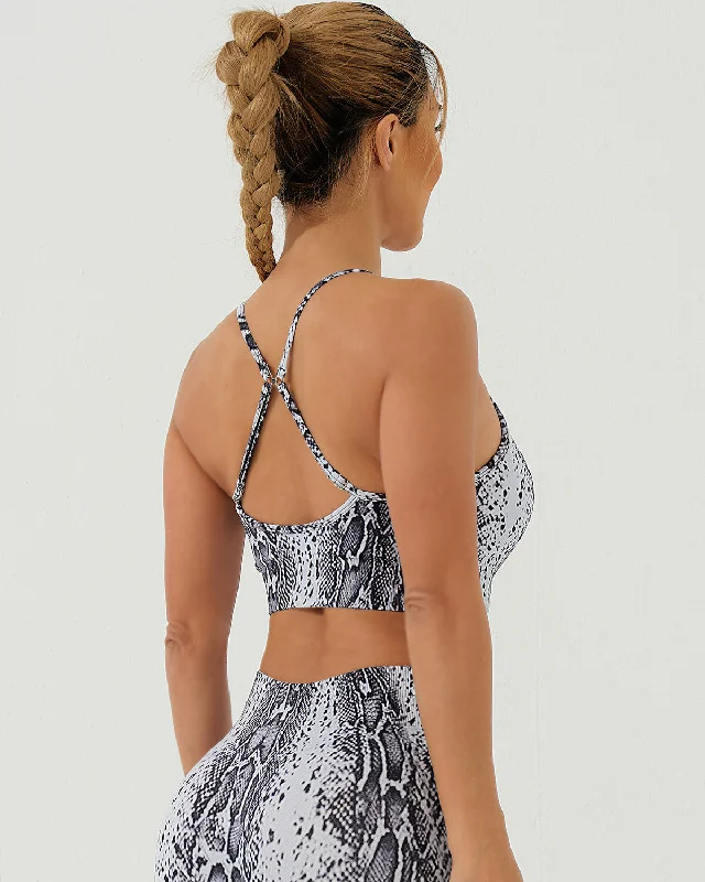 Sports bra for street jogs -Nala Sports Bra - Snake