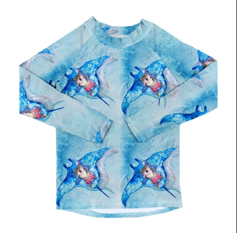 swimwear loose flair -Manta Ray Koala Kids' Rash Top