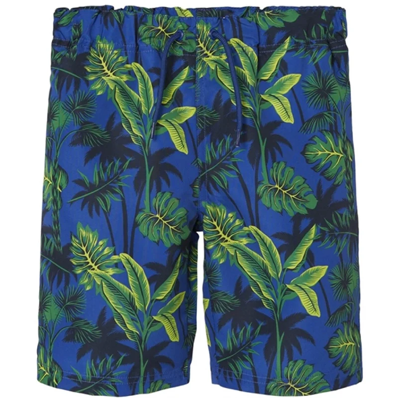 Sports shorts with vented fit -Name it Surf the Web Palm Zorro Swim Shorts