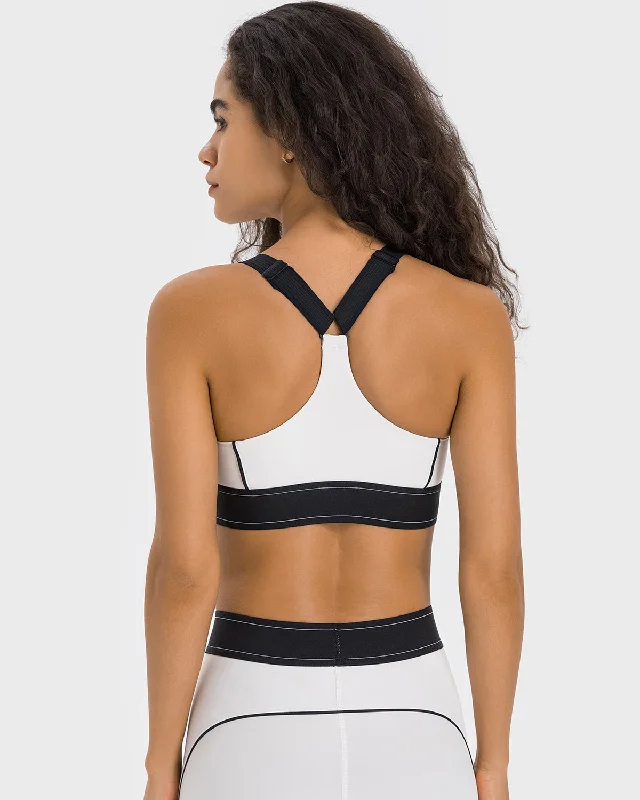 Sports bra with hoop straps -Arlet Sports Bra - White